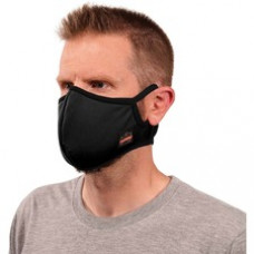 Skullerz 8802F(x) Contoured Face Mask with Filter - Breathable, Adjustable Nose Clip, Adjustable Ear Loop, Anti-odor, Antimicrobial, Machine Washable, Reusable, Quick Drying - Small/Medium Size - Cotton Twill, Polyester - Black - 1 Each