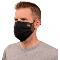 Skullerz 8801 Pleated Face Cover Mask - Adjustable Nose Clip, Adjustable Ear Loop, Anti-odor, Antimicrobial, Reusable, Machine Washable, Quick Drying - Cotton Twill, Polyester - Black - 1 Pack