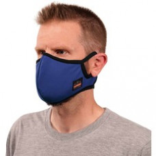 Skullerz 8802F(x) S/M Blue Contoured Face Mask with Filter - Breathable, Adjustable Nose Clip, Adjustable Ear Loop, Anti-odor, Antimicrobial, Machine Washable, Reusable, Quick Drying - Small/Medium Size - Cotton Twill, Polyester - Blue - 1 Each