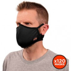 Skullerz 8802F(x)-Case Contoured Face Mask with Filter - Breathable, Adjustable Nose Clip, Adjustable Ear Loop, Anti-odor, Antimicrobial, Machine Washable, Reusable, Quick Drying - Small/Medium Size - Cotton Twill, Polyester - Black - 120 / Carton
