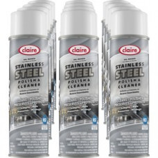 Claire Stainless Steel Polish and Cleaner - Liquid - 15 fl oz (0.5 quart) - Lemon ScentCan - 12 / Pack - Clear