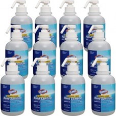 Clorox Hand Sanitizer - 16.9 fl oz (500 mL) - Pump Bottle Dispenser - Kill Germs - Hand - Clear - Non-sticky, Non-greasy, Moisturizing - 12 / Carton