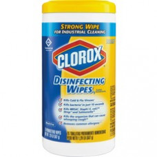 CloroxPro™ Disinfecting Wipes - Wipe - Lemon Fresh Scent - 75 / Canister - 240 / Bundle - Yellow