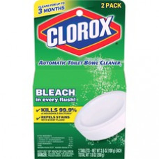 Clorox Automatic Toilet Bowl Bleach Cleaner - Tablet - 3.50 oz (0.22 lb) - 2 / Packet - 1 Each - White