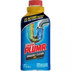 Liquid-Plumr Urgent Clear Pro-Strength Clog Remover - Gel - 17 fl oz (0.5 quart) - Bottle - 1 Each - Blue