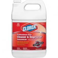 Clorox Professional Floor Cleaner/Degreaser - Concentrate - 1 gal (128 fl oz) - 4 / Carton - Clear
