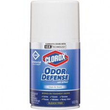 CloroxPro™ Odor Defense Wall Mount Refill - Aerosol - 6 fl oz (0.2 quart) - Clean Air - 30 Day - 1596 / Pallet - Odor Neutralizer, Long Lasting, Bleach-free