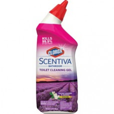 Clorox Scentiva Toilet Cleaning Gel - Bleach Free - Gel - 24 fl oz (0.8 quart) - Tuscan Lavender & Jasmine Scent - 1 Each - Clear