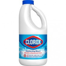 Clorox Disinfecting Bleach - Concentrate Liquid - 43 fl oz (1.3 quart) - Regular Scent - 1 Each - Clear