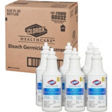 Clorox Healthcare Bleach Germicidal Cleaner - Ready-To-Use - 0.25 gal (32 fl oz) - 6 / Carton - White