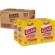 Glad Strong Tall Kitchen Trash Bags - 13 gal - 400/Carton - 100 Per Box - Kitchen, Office