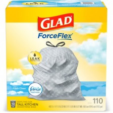 Glad ForceFlex Tall Kitchen Drawstring Trash Bags - Febreze Freshness - 13 gal Capacity - 23.75