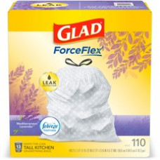 Glad ForceFlex Tall Kitchen Drawstring Trash Bags - Mediterranean Lavender with Febreze Freshness - 13 gal Capacity - 23.75