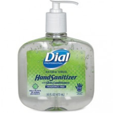 Dial Professional Antibacterial Hand Sanitizer - 16 oz - Pump Bottle Dispenser - Kill Germs, Bacteria Remover - Hand - Clear - Hypoallergenic, Moisturizing, Fragrance-free, Dye-free, Anti-bacterial - 8 / Carton