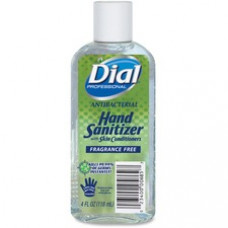 Dial Professional Antibacterial Hand Sanitizer - 4 oz - Flip Top Bottle Dispenser - Kill Germs, Bacteria Remover - Hand - Clear - Hypoallergenic, Moisturizing, Fragrance-free, Dye-free, Anti-bacterial - 24 / Carton