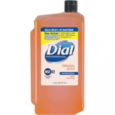 Dial Original Gold Antimicrobial Soap Refill - 33.8 fl oz (1000 mL) - Kill Germs - Skin, Hand - Orange - Antimicrobial - 8 / Carton