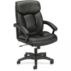 HON High-Back Executive Chair - SofThread Leather Black Seat - Black Frame - 5-star Base - 20.50
