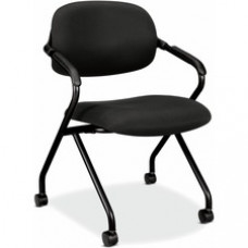 HON Chair - Black Mesh Back - Black Steel Frame - Black - Armrest