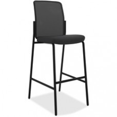 HON Instigate Cafe-Height Stool - Fabric Seat - Steel Frame - Black - 20.5