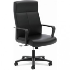 HON Validate Chair - Bonded Leather Seat - Black Bonded Leather Back - Black Frame - High Back - 5-star Base - Black