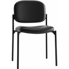 HON Scatter Chair - Black Bonded Leather Seat - Black Bonded Leather Back - Black Steel Frame - Black