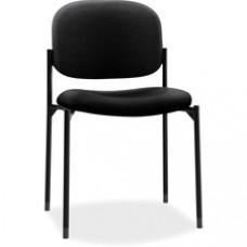 HON Scatter Stacking Guest Chair - Fabric Black Seat - Black Frame - Square Base - Black - 19