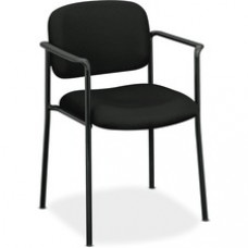 HON Scatter Stacking Guest Chair - Fabric Black Seat - Black Frame - Black - 19