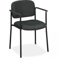 HON Scatter Stacking Guest Chair - Fabric Charcoal Seat - Black Frame - Charcoal - 19