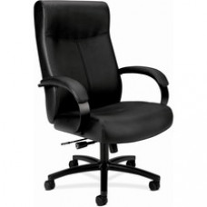 HON Validate Chair - Black Bonded Leather Seat - Black Bonded Leather Back - Black Reinforced Resin Frame - High Back - 5-star Base - Black