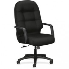 HON Pillow-Soft Executive Chair - Polyester Black Seat - Polyester Black Back - Black Frame - 5-star Base - 22