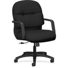 HON Pillow-Soft Executive Mid-Back Chair - Polyester Black Seat - Polyester Black Back - Black Frame - 5-star Base - 22