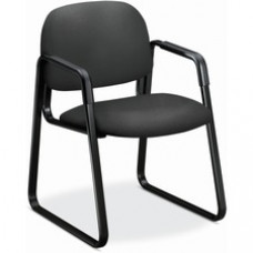 HON Solutions Seating 4000 Chair - Iron Ore Seat - Fabric Back - Black Frame - Sled Base - Iron Ore - Armrest
