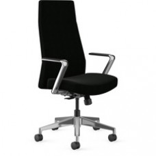 HON Cofi Executive Chair - High Back - 5-star Base - Black - Armrest - 1 Each