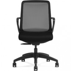 HON Cliq Chair - Fabric Seat - Black Mesh Back - 5-star Base - Black - Armrest