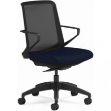 HON Cliq Chair - Navy Seat - Black Mesh Back - Black Frame - Navy - Armrest