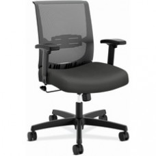 HON Convergence Chair - Iron Ore Fabric Seat - Black Mesh Back - Black Frame - 5-star Base - Iron Ore