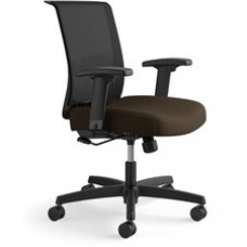 HON Convergence Chair - Espresso Fabric Seat - Black Mesh Back - Black Frame - 5-star Base - Espresso