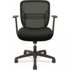 HON Gateway Chair - Fabric Seat - Black Mesh Back - Black Frame - Black - Armrest