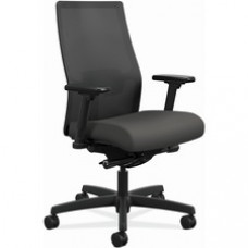 HON Ignition 2.0 Chair - Iron Ore Fabric Seat - Black Mesh Back - Black Frame - Mid Back - Iron Ore