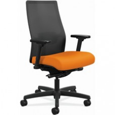 HON Ignition 2.0 Chair - Apricot Fabric Seat - Black Mesh Back - Black Frame - Mid Back - Apricot