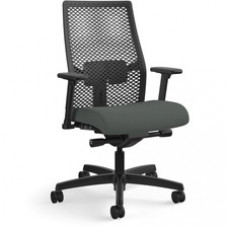 HON Ignition ReActiv Chair - Iron Ore Fabric Seat - Black Mesh Back - Black Frame - Mid Back - Iron Ore
