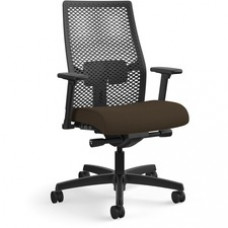 HON Ignition ReActiv Chair - Espresso Fabric Seat - Black Mesh Back - Black Frame - Mid Back - Espresso