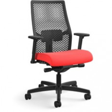 HON Ignition ReActiv Chair - Ruby Fabric Seat - Black Mesh Back - Black Frame - Mid Back - Ruby