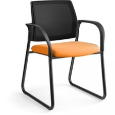 HON Ignition Chair - Apricot Fabric Seat - Black Mesh Back - Black Steel Frame - Sled Base - Apricot - Armrest