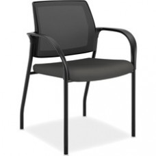 HON Ignition 4-Leg Stacking Chair - Iron Ore Foam Seat - Black Back - Four-legged Base - 1 Each