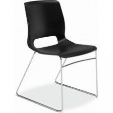 HON Motivate Chair - Plastic Seat - Black Plastic Back - Chrome Steel, Reinforced Resin Frame - Onyx - Plastic