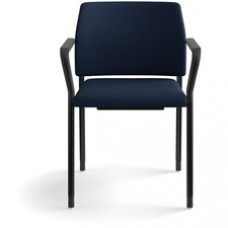 HON Accommodate Chair - Navy Fabric Back - Textured Black Steel Frame - Navy - Polyester Fabric - Armrest