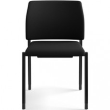 HON Accommodate Chair - Black Fabric Back - Textured Black Steel Frame - Black - Polyester Fabric