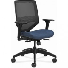 HON Solve Chair - Fabric Seat - Black Mesh Back - Black Frame - Mid Back - Midnight