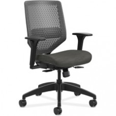 HON Solve Task Chair, ReActiv Back - Black Seat - Charcoal Back - Black Frame - 5-star Base - 29.8